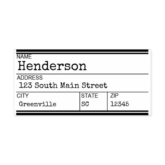 Eigen rubberen stempel voor schrijfmachine - Adres (Design)