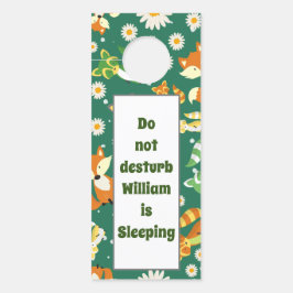 Eigen safari oerwoud baby raccoons groen deurhanger