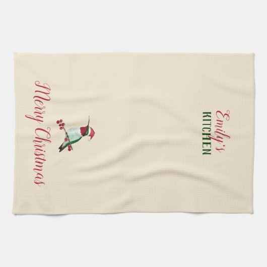 Eigen Santa Hummingbird Theedoek (Horizontaal)