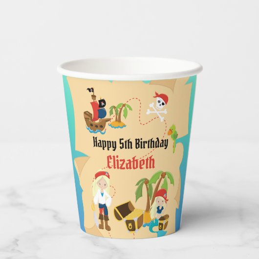 Eigen schatkistkaart, meisje van priester Birthday Papieren Bekers (Achterkant)