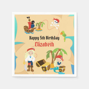 Eigen schatkistkaart, meisje van priester Birthday Servet