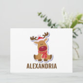 Eigen schattige Rudolf-rendierkerstman Bedankkaart (Staand voorkant)