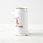 Eigen schattige Rudolf-rendierkerstman Bierpul (Voorkant links)