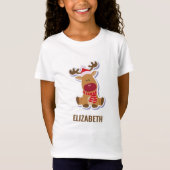 Eigen schattige Rudolf-rendierkerstman T-shirt (Voorkant)