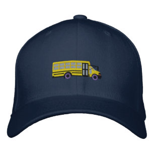 Eigen school-mini-bus-borduurwerk pet