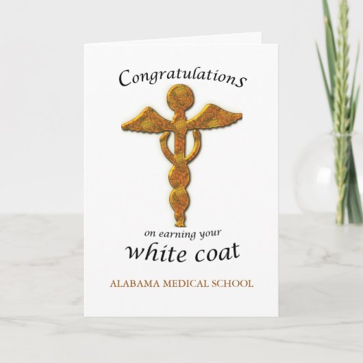 Eigen schoolnaam Witte Coat Ceremony Medical Kaart (Voorkant)