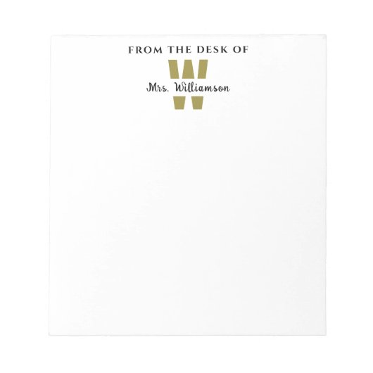 Eigen schoolnaammonogram van de bureau van notitieblok (Voorkant)