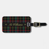 Eigen script donkergroene tartan Scottish plaid Bagagelabel (Voorkant horizontaal)