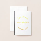 Eigen script goudfolie, gestroomlijnd design, beda folie kaarten (Met envelop)