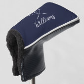 Eigen scriptnaam Golf Clubs Navy Blue Golfheadcover (3/4 voorkant)