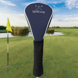 Eigen scriptnaam Golf Clubs Navy Blue Golfheadcover