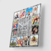 Eigen serie Foto Rustic Farmhouse Love Script Vierkante Klok (Hoek)