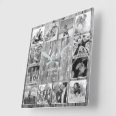 Eigen serie Foto Rustic Farmhouse Love Script Vierkante Klok (Hoek)