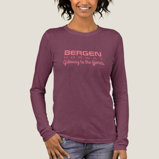 Eigen shirten en jassen van BERGEN Noorwegen Tri-Blend Shirt (Voorkant)
