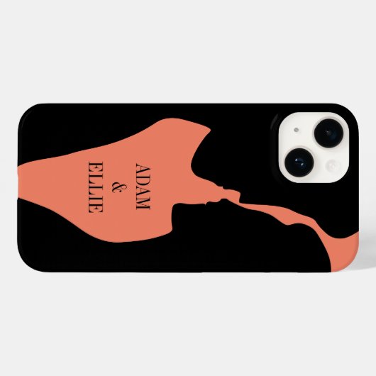 Eigen silhouet voor een zoend paar Case-Mate iPhone case (Achterkant (horizontaal))