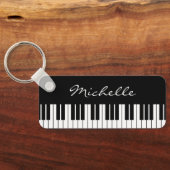 Eigen sleutelhanger voor zwarte en witte pianosleu (Achterkant)