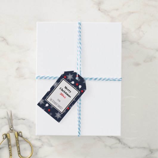 Eigen snavy blue 💙 pickleball Kerstmis Cadeaulabel (Met Touw)