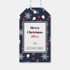 Eigen snavy blue 💙 pickleball Kerstmis Cadeaulabel