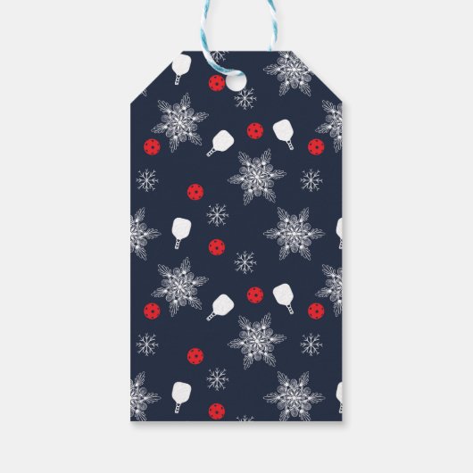 Eigen snavy blue 💙 pickleball Kerstmis Cadeaulabel (Achterkant)