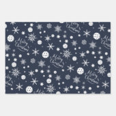 Eigen snavy blue 💙 pickleball Kerstmis Inpakpapier Vel (Voorkant 3)