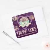 Eigen snoep voor chocoladetruffels in kleur vierkante sticker (Envelop)