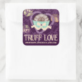 Eigen snoep voor chocoladetruffels in kleur vierkante sticker (Tas)