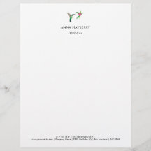 Eigen snuffelkolibrie Letterhead