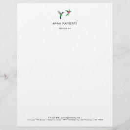 Eigen snuffelkolibrie Letterhead Briefhoofd