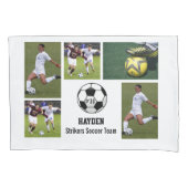 Eigen Soccer Photo Collage Name Team Number Kussensloop (Voorkant)