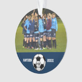 Eigen Soccer Photo Collage Name Team Number Ornament (voorkant)