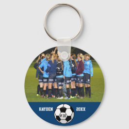 Eigen Soccer Photo Collage Name Team Number Sleutelhanger