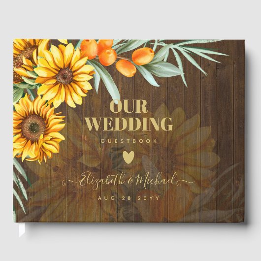 Eigen soonbloemen Pampas Grass Wedding Gastenboek (Voorkant)