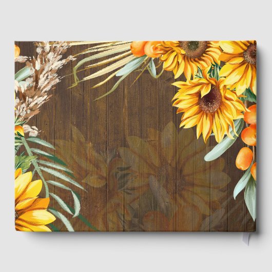 Eigen soonbloemen Pampas Grass Wedding Gastenboek (Achterkant)