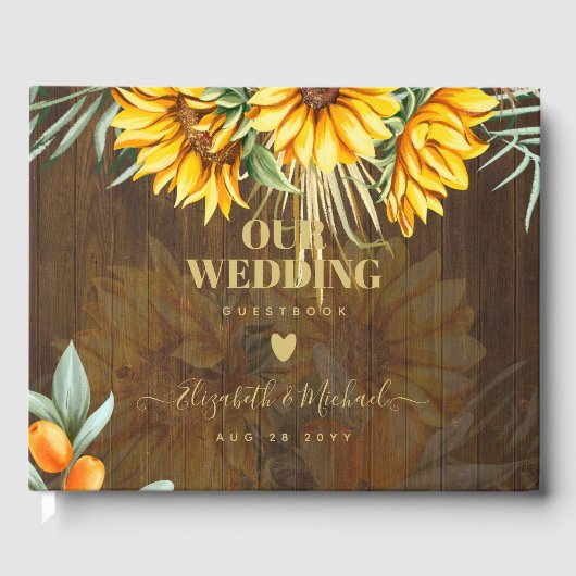 Eigen soonbloemen Pampas Grass Wedding Gastenboek (Voorkant)