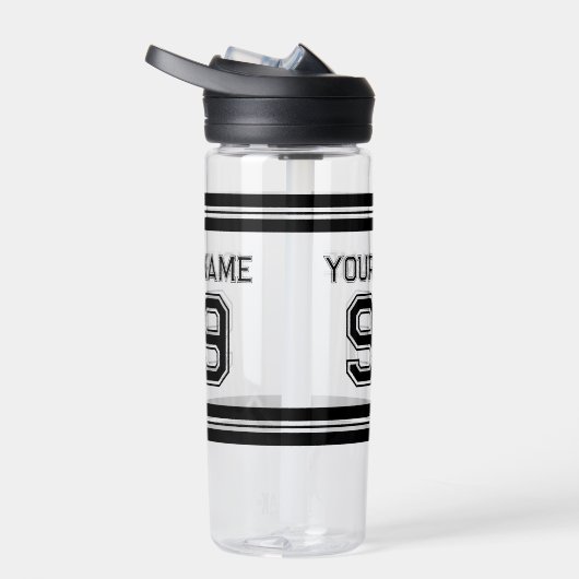 Eigen sportschoft nummer atletisch strips plastic waterfles (Rechts)