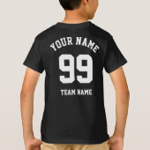 Eigen sportteam Jersey — wit nummer en naam T-shirt (Achterkant)