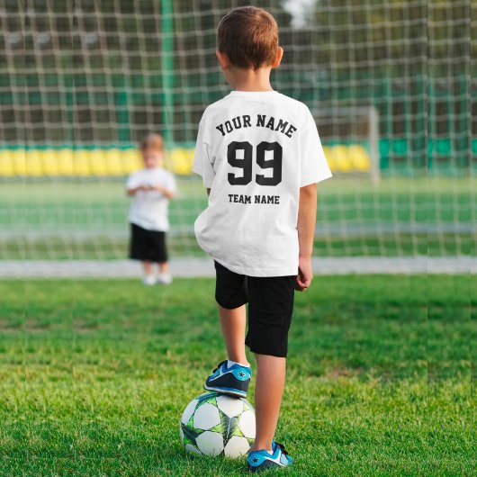 Eigen sportteam Jersey - zwart nummer en naam T-shirt