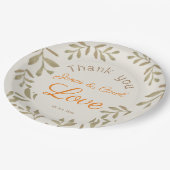 Eigen spread liefde groen huwelijk elegant eenvoud papieren bordje (Gekanteld)