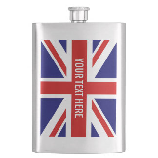 Eigen stalen drink van de Britse vlag Heupfles