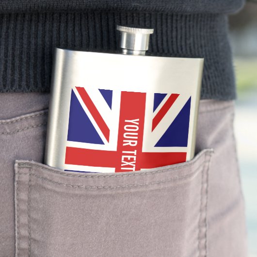 Eigen stalen drink van de Britse vlag Heupfles (Voorbeeld)