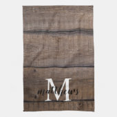 Eigen standaardinschrijvingsmonogram voor bijpasse theedoek (Verticaal)