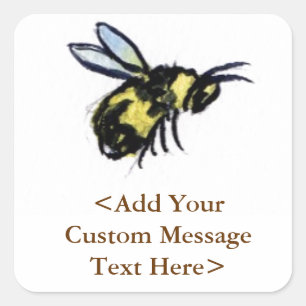 Eigen Stickers met het label Honey Bee Insect Art 
