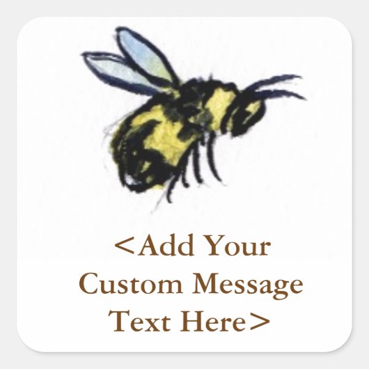 Eigen Stickers met het label Honey Bee Insect Art  (Voorkant)