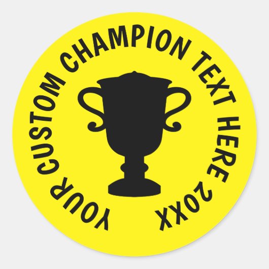 Eigen stickers voor champion-trofie-silhouette (Voorkant)
