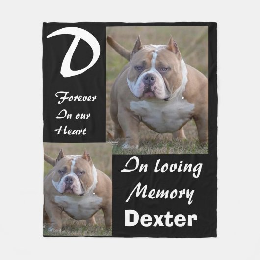 Eigen stier met hoofdfoto Memorial Fleece Deken (Voorkant)