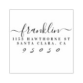 Eigen stijlvolle script familienaam retouradres rubberstempel (Afrduk)