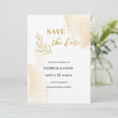 Eigen streekbladeren met de datum save the date (Staand voorkant)