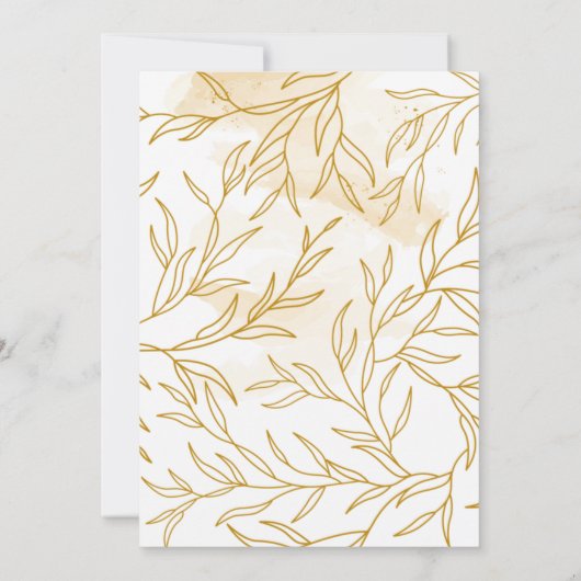 Eigen streekbladeren met de datum save the date (Achterkant)