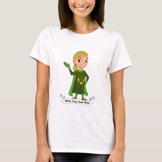 Eigen superheld cartoon t-shirt (Voorkant)
