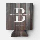 Eigen superieure familienaam Monogram hout Blikjeskoeler (Voorkant)